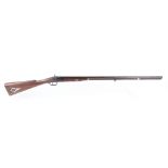 (S2) 28 bore percussion single sporting gun, 32 ins barrel, brass mounted wooden ramrod with steel w