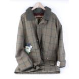 Hucklecote 'Rannoch' waterproof tweed shooting coat, size 46, new with tags