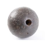 88lbs iron cannonball, approx. 9 ins diameter, possibly for US Naval 9 inch cannon (inert, hollow)