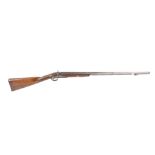 (S58) 12 bore percussion single sporting gun, 32 ins damascus twist two stage barrel (ramrod missing