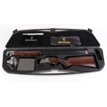 (S2) 12 bore Browning B725 Sporter over and under, ejector, 30 ins steel shot proof ventilated barre
