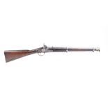 (S58) .650 Tower percussion saddle ring carbine, 20½ ins fullstocked and steel banded barrel, captiv