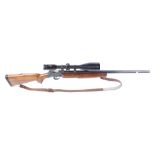 (S1) .222 (Rem) BSA martini action rifle, 25 ins barrel, receiver stamped BSA, leather sling, 14 ins