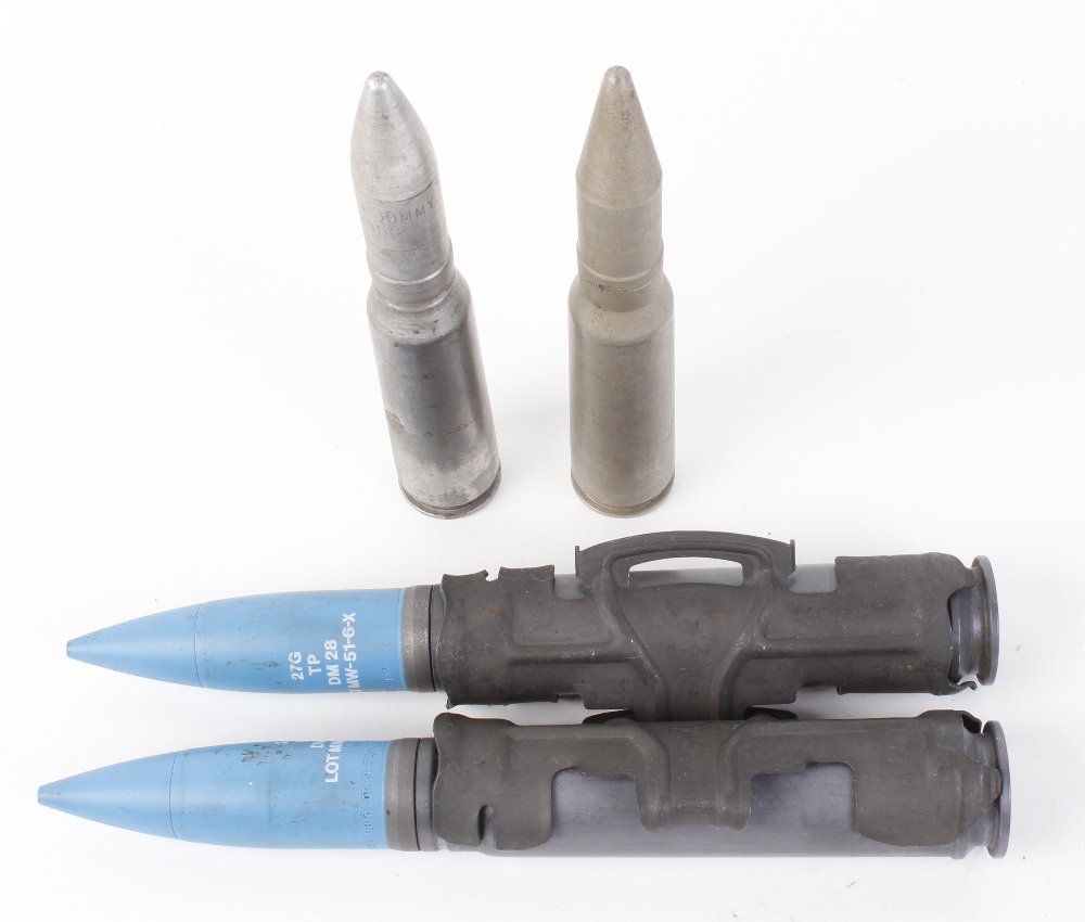 2 x 27mm Mauser shells for RAF Tornado; 2 x 20x102mm drill rounds (all inert)