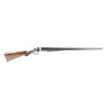 (S2) 12 bore double hammer gun by Hollis & Sons, 30 ins nitro proof barrels, ¼ & ½, the rib inscribe