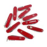 Ten single blade folding knives incl. Victorinox Waiter