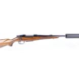 (S1) .22-250 CZ 550 bolt action rifle, approx. 20 ins threaded barrel with fitted T8 moderator, inte