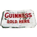 Enamelled Guinness Sign, an original double sided octagonal sign (with later overpainting) with