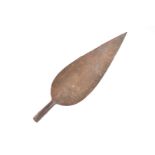 A 19th Century Sudanese Spear head, the broad spear head measuring 15.5cm x 48cm (excluding pole