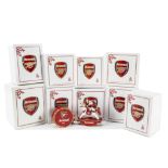 Arsenal FC, nine belated Christmas decorations all boxed in excellent condition with COAs