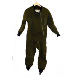 A 1970s military issue Inner Coverall Aircrew Mark 2 suit, together with military issue P.V.C Jerkin