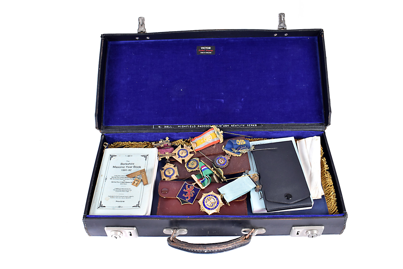 A collection of Masonic items, to include silver and gilt jewels, The Berkshire Masonic Yearbook