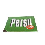 Original Enamelled German Persil by Henkel Advertising Sign, white lettering on a green ground