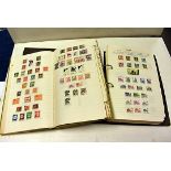 A collection of UK and world stamps, in eight folders and albums, also a Stanley Gibbons book