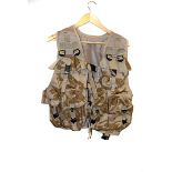 A large collection of clothing and webbing, including man's waistcoat desert general purpose ops,