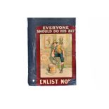 Everyone Should Do His Bit Enlist Now', WWI propaganda poster dated 1915 by Baron Low, depicting a