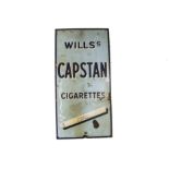 Original Enamelled Will's Capstan Cigarettes Advertising Sign, a pictorial example with blue/white