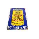 Enamelled Frys Cocoa Advertising Sign, a pictorial example Frys Pure Breakfast Cocoa, some enamel