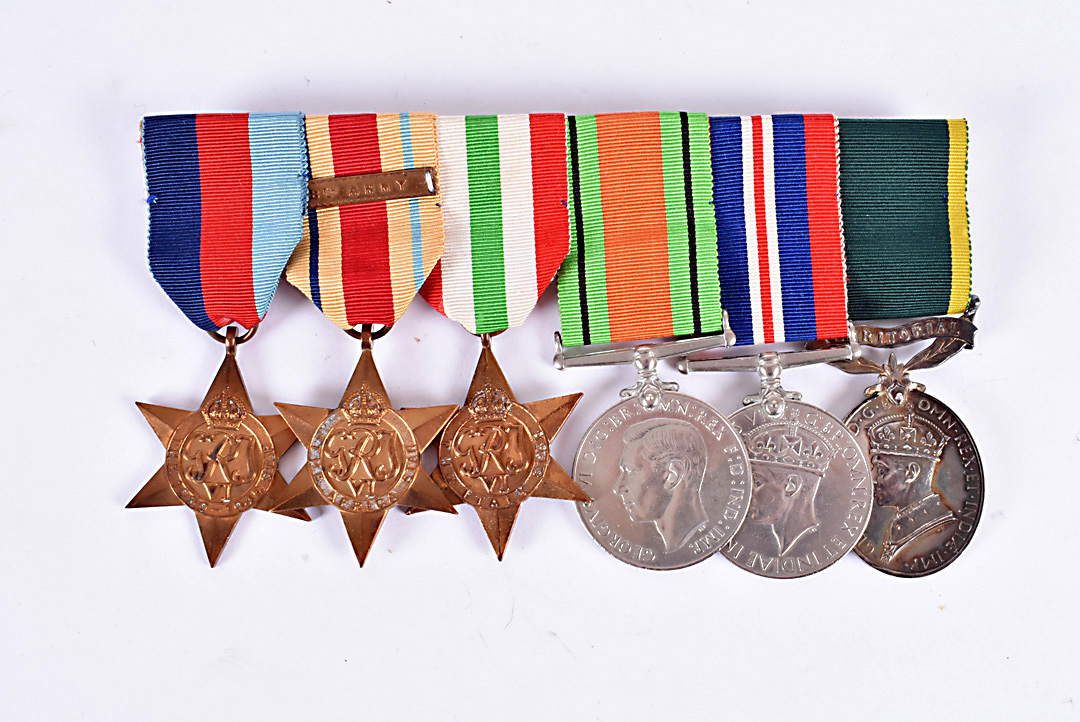 A WWII Royal Army Service Corps medal group, awarded to Corporal B.E.Cox (S/87341), comprising