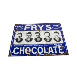 Enamelled Frys Advertising Sign, a pictorial example Frys Chocolate depicting a boy in five