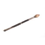 A 19th Century Middle Eastern Cosh, possibly Turkish, having bulbous wooden form to one end,