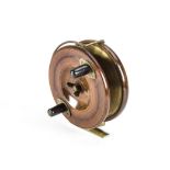 Wooden Fishing Reel, Heatons 5½ inch diameter wooden reel with brass fittings Patent no: 13388/85