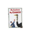 Enamelled Guinness Advertising Sign My Goodness My Guinness depicting an ostrich and zoo keeper