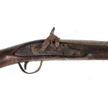 A 19th Century East India Company long barrel rifle, having percussion cap action, marked East India