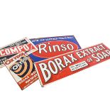 Original Detergent and Washer Advertising Signs, a group of four comprising a painted metal Rinso