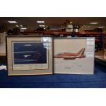 A collection of Aviation items, to include two signed RAF Red Arrow prints, one having Battle of