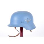 A Reproduction German Luftwaffe M35 Double Decal helmet, in grey, having the 2nd Luftwaffe decals,