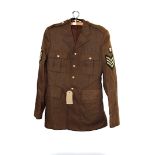 A Royal Welsh dress jacket, having Colour Sergeant badges to the sleeves