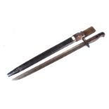 A British 1907 pattern bayonet by Sanderson for the Officer Training Corps, issued in 1918, complete