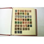 Three vintage stamp albums, containing 19th and 20th centuty stamps, one for UK, one for USA, and