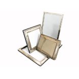 A modern silver fronted square photograph frame, 17.5cm, together a silver photograph frame