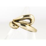 A continental 14ct gold dress ring, of lobed and whiplash form, marked to inner shank 585, ring size