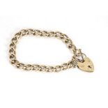 A 9ct gold curb linked bracelet, with padlock clasp each link marked 375, 26g