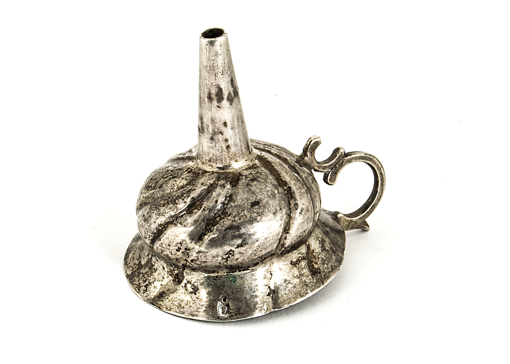 A small antique German silver funnel, having double C handle, marked for Augsburg, 5cm high