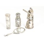 Four early to mid 20th Century collectable silver items, including a Dutch windmill cup, AF, a