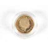 A modern Royal Mint gold full sovereign, dated 2013, uncirculated, in box with certificate no. 6007