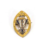 A 9ct gold 21 Year Service Medal for the Queens Institute of District Nursing, the navette shaped