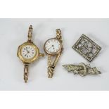 A 19th Century continental 18ct gold octagonal lady's fob watch now converted to a wristwatch and