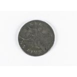 A William & Mary half penny, no stop, 1697, F