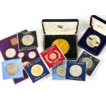 A collection of 20th Century British coins and medallions, including a 1981 9ct gold Charles & Diana