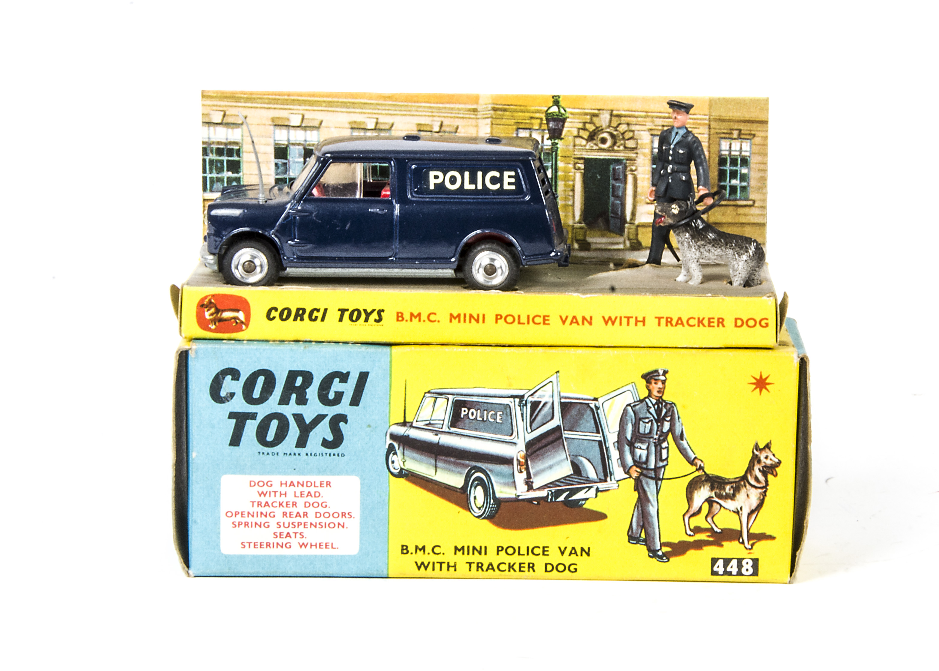 Corgi Toys 448 POLICE AUSTIN MINI VAN années 60 bon état d'origine
