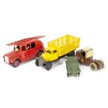 A Pre-War Dinky Toys 25f Market Gardeners Lorry, yellow body, black type 2 chassis, smooth hubs,