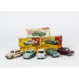 Dinky Toy Cars, 138 Hillman Imp Saloon (2), first metallic red body, second metallic silver-green