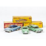 Dinky Toys 191 Dodge Royal Sedan, pale green body with black flash, spun hubs, 178 light blue