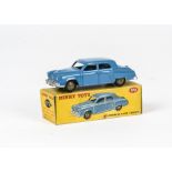 A Dinky Toys 172 Studebaker Land Cruiser, blue body, fawn hubs, in original box, E, box F-G