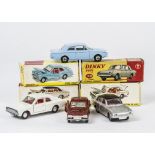 Ford by Dinky Toys, 130 Ford Consul Corsair, pale blue body, 169 Ford Corsair 2000E, 168 Ford